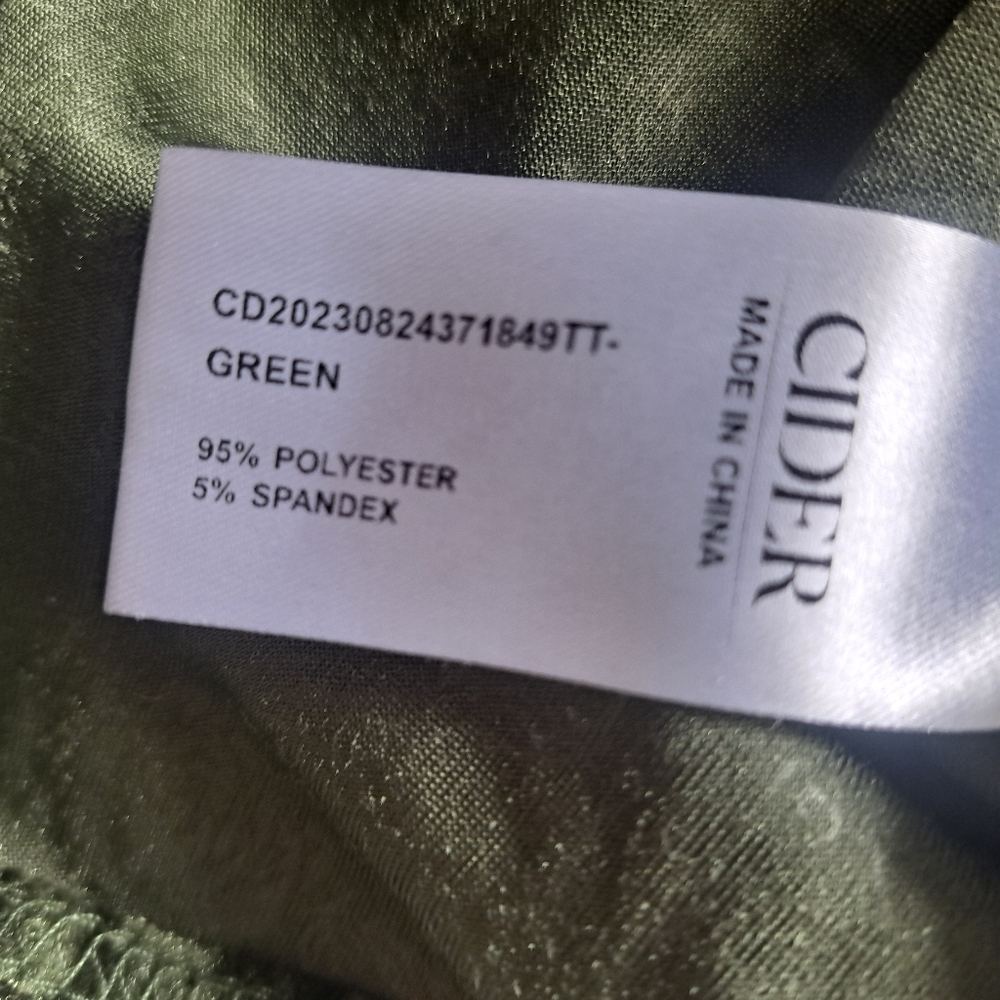 Cider Olive Velvet Floral Rose Long-Sleeve V-Neck Bohemian Whimsigoth Mini Dress - Picture 12 of 15